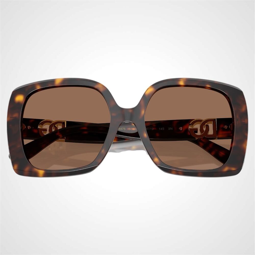 New Dolce & Gabbana Sunglasses Brown Acetate Square Gold Metal DG - Picture 5 of 6